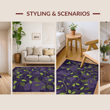 Ultra Soft Area Rug, Non Slip, Stain Resistant, Washable Area Rugs for Living Room, Bedroom, Contemporary Tiled Color Burst(Purple)