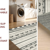 Ultra Soft Area Rug, Non Slip, Stain Resistant, Washable Area Rugs for Living Room, Bedroom, Scalloped Bow Knot Preppy Style Accent Rug(Gray)