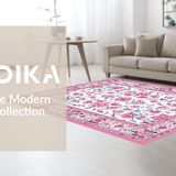 Ultra Soft Area Rug, Non Slip, Stain Resistant, Washable Area Rugs for Living Room, Bedroom, Luxurious Gentle Floral Aesthetic(White)