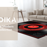 Ultra Soft Area Rug, Non Slip, Stain Resistant, Washable Area Rugs for Living Room, Bedroom, Dynamic Rhythm-themed Graphic(Black)
