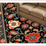Ultra Soft Area Rug, Non Slip, Stain Resistant, Washable Area Rugs for Living Room, Bedroom, Elegant Stain-Resistant Bedroom Accent Carpet(Black)