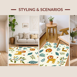 Ultra Soft Area Rug, Non Slip, Stain Resistant, Washable Area Rugs for Living Room, Bedroom, Delightful Animal-Themed Cozy Decor(Ivory)