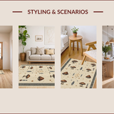 Ultra Soft Area Rug, Non Slip, Stain Resistant, Washable Area Rugs for Living Room, Bedroom, witchy boho vintage(Beige)