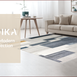 Ultra Soft Area Rug, Non Slip, Stain Resistant, Washable Area Rugs for Living Room, Bedroom, Stylish Minimalist Lattice Design(Gray)