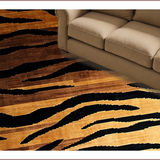 Ultra Soft Area Rug, Non Slip, Stain Resistant, Washable Area Rugs for Living Room, Bedroom, Striking Modern Wildlife Motif(Black)