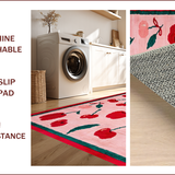 Ultra Soft Area Rug, Non Slip, Stain Resistant, Washable Area Rugs for Living Room, Bedroom, Feminine Fruit-Inspired Aesthetic(Pink)