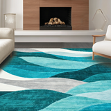 Chic Black and White Tiled Motif(Blue)