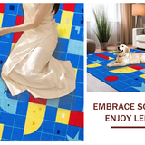 Ultra Soft Area Rug, Non Slip, Stain Resistant, Washable Area Rugs for Living Room, Bedroom, Whimsical Animal Character Theme(Blue)