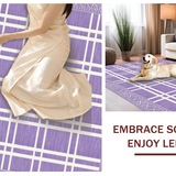 Ultra Soft Area Rug, Non Slip, Stain Resistant, Washable Area Rugs for Living Room, Bedroom, Contemporary Abstract Lattice Style(Purple)