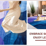 Ultra Soft Area Rug, Non Slip, Stain Resistant, Washable Area Rugs for Living Room, Bedroom, Elegant Modern Watercolor Swirl(Blue)