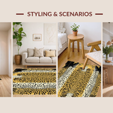Ultra Soft Area Rug, Non Slip, Stain Resistant, Washable Area Rugs for Living Room, Bedroom, Stylish Beige Leopard Textures(Beige)