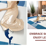 Ultra Soft Area Rug, Non Slip, Stain Resistant, Washable Area Rugs for Living Room, Bedroom, Whimsical Aqua Marine Elegance(Blue)