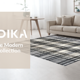 Ultra Soft Area Rug, Non Slip, Stain Resistant, Washable Area Rugs for Living Room, Bedroom, Contemporary Minimalist Rug Featuring Crisp Black And White Parallel Stripes(Gray)