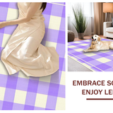 Ultra Soft Area Rug, Non Slip, Stain Resistant, Washable Area Rugs for Living Room, Bedroom, Rustic Cream and Purple Plaid Style(Purple)