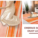Ultra Soft Area Rug, Non Slip, Stain Resistant, Washable Area Rugs for Living Room, Bedroom, Rustic Orange Blush Design Fusion(Orange)