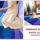Ultra Soft Area Rug, Non Slip, Stain Resistant, Washable Area Rugs for Living Room, Bedroom, Vibrant Abstract Soft Touch(Purple)
