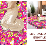 Ultra Soft Area Rug, Non Slip, Stain Resistant, Washable Area Rugs for Living Room, Bedroom, Vibrant Colorful Abstract Arrangement(Pink)