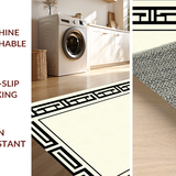 Ultra Soft Area Rug, Non Slip, Stain Resistant, Washable Area Rugs for Living Room, Bedroom, Refined Neutral Striped Aesthetic(Beige)