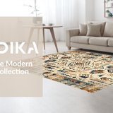 Ultra Soft Area Rug, Non Slip, Stain Resistant, Washable Area Rugs for Living Room, Bedroom, Artful Vintage Botanical Arrangement(Beige)
