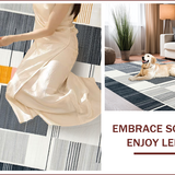 Ultra Soft Area Rug, Non Slip, Stain Resistant, Washable Area Rugs for Living Room, Bedroom, Contemporary Abstract Monochrome Aesthetic(Gray)