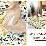 Ultra Soft Area Rug, Non Slip, Stain Resistant, Washable Area Rugs for Living Room, Bedroom, Artistic Boho Geometric Fusion(Yellow)