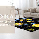 Ultra Soft Area Rug, Non Slip, Stain Resistant, Washable Area Rugs for Living Room, Bedroom, Enchanting Universe Inspired Design(Yellow)
