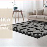 Ultra Soft Area Rug, Non Slip, Stain Resistant, Washable Area Rugs for Living Room, Bedroom, Fun Playful Animal Theme Decor(Black)