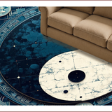 Ultra Soft Area Rug, Non Slip, Stain Resistant, Washable Area Rugs for Living Room, Bedroom, Trigram Design Bedroom Soft Plush Area Mat(Black)