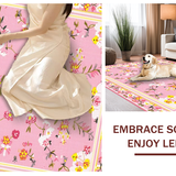 Ultra Soft Area Rug, Non Slip, Stain Resistant, Washable Area Rugs for Living Room, Bedroom, Trendy Warm Colorful Imagery(Pink)