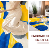 Ultra Soft Area Rug, Non Slip, Stain Resistant, Washable Area Rugs for Living Room, Bedroom, Stylish Geometric Linear Arrangement(Yellow)