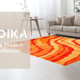 Ultra Soft Area Rug, Non Slip, Stain Resistant, Washable Area Rugs for Living Room, Bedroom, Playful Whimsical Pastel Fusion(Orange)
