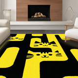 Ultra Soft Area Rug, Non Slip, Stain Resistant, Washable Area Rugs for Living Room, Bedroom, Vibrant Playful Animal Theme(Yellow)