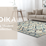 Ultra Soft Area Rug, Non Slip, Stain Resistant, Washable Area Rugs for Living Room, Bedroom, Contemporary Light Gray Aesthetic(White)