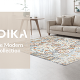Ultra Soft Area Rug, Non Slip, Stain Resistant, Washable Area Rugs for Living Room, Bedroom, Elegant Low Pile Tiled Design(Gray)