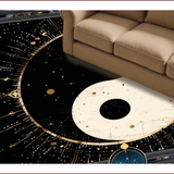 Ultra Soft Area Rug, Non Slip, Stain Resistant, Washable Area Rugs for Living Room, Bedroom, Lively Yin Yang Artistic Fusion(Black)