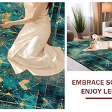 Ultra Soft Area Rug, Non Slip, Stain Resistant, Washable Area Rugs for Living Room, Bedroom, Boho Bow Decor Rug(Blue)