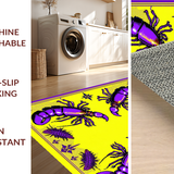 Ultra Soft Area Rug, Non Slip, Stain Resistant, Washable Area Rugs for Living Room, Bedroom, Whimsical Seasonal Celebration Design(Yellow)