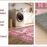 Ultra Soft Area Rug, Non Slip, Stain Resistant, Washable Area Rugs for Living Room, Bedroom, Rustic Western Plush Aesthetic(Pink)