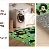 Ultra Soft Area Rug, Non Slip, Stain Resistant, Washable Area Rugs for Living Room, Bedroom, Retro Vinyl Record Entryway Non-Slip Doormat(Black)