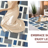 Ultra Soft Area Rug, Non Slip, Stain Resistant, Washable Area Rugs for Living Room, Bedroom, Stylish Modern Symmetrical Elements(Blue)