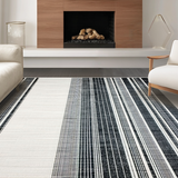 Ultra Soft Area Rug, Non Slip, Stain Resistant, Washable Area Rugs for Living Room, Bedroom, Classic Porch Layering Rug Graphic Stripe Design Entrance Accent Mat(Gray)