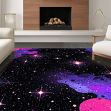 Ultra Soft Area Rug, Non Slip, Stain Resistant, Washable Area Rugs for Living Room, Bedroom, Vivid Celestial Cartoon Imagery(Purple)