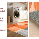 Ultra Soft Area Rug, Non Slip, Stain Resistant, Washable Area Rugs for Living Room, Bedroom, Dynamic Abstract Geometric Aesthetic(Orange)