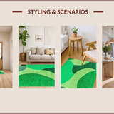 Ultra Soft Area Rug, Non Slip, Stain Resistant, Washable Area Rugs for Living Room, Bedroom, Irregular Shape Entryway Pet-Friendly Carpet(Green)