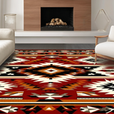 Ultra Soft Area Rug, Non Slip, Stain Resistant, Washable Area Rugs for Living Room, Bedroom, Chic Minimalist Geometric Arrangement(Red)