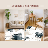 Ultra Soft Area Rug, Non Slip, Stain Resistant, Washable Area Rugs for Living Room, Bedroom, Artistic Fantasy Animal Landscape(Beige)