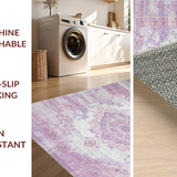 Ultra Soft Area Rug, Non Slip, Stain Resistant, Washable Area Rugs for Living Room, Bedroom, Modern Soft Color Block Pattern(Purple)
