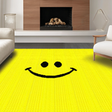 Ultra Soft Area Rug, Non Slip, Stain Resistant, Washable Area Rugs for Living Room, Bedroom, Charming Animated Face Concept(Yellow)