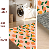 Ultra Soft Area Rug, Non Slip, Stain Resistant, Washable Area Rugs for Living Room, Bedroom, Bright Fresh Fruit Inspired Decor(Orange)