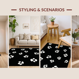 Ultra Soft Area Rug, Non Slip, Stain Resistant, Washable Area Rugs for Living Room, Bedroom, Whimsical Soft Textured Animal Print(Black)